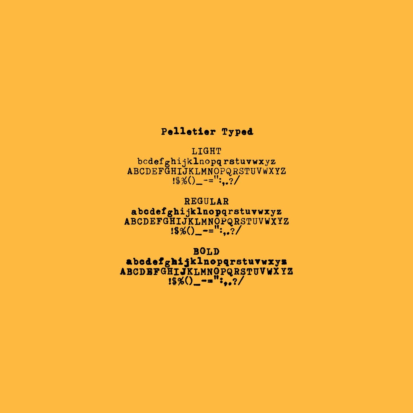 Pelletier Typed Font