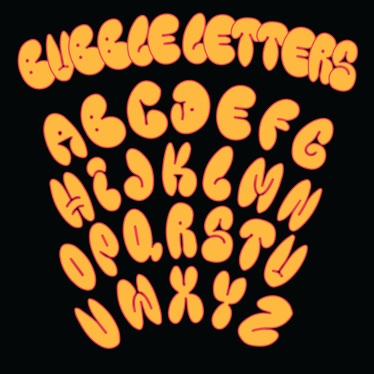 1500 Letters Bubble Letters Font Name