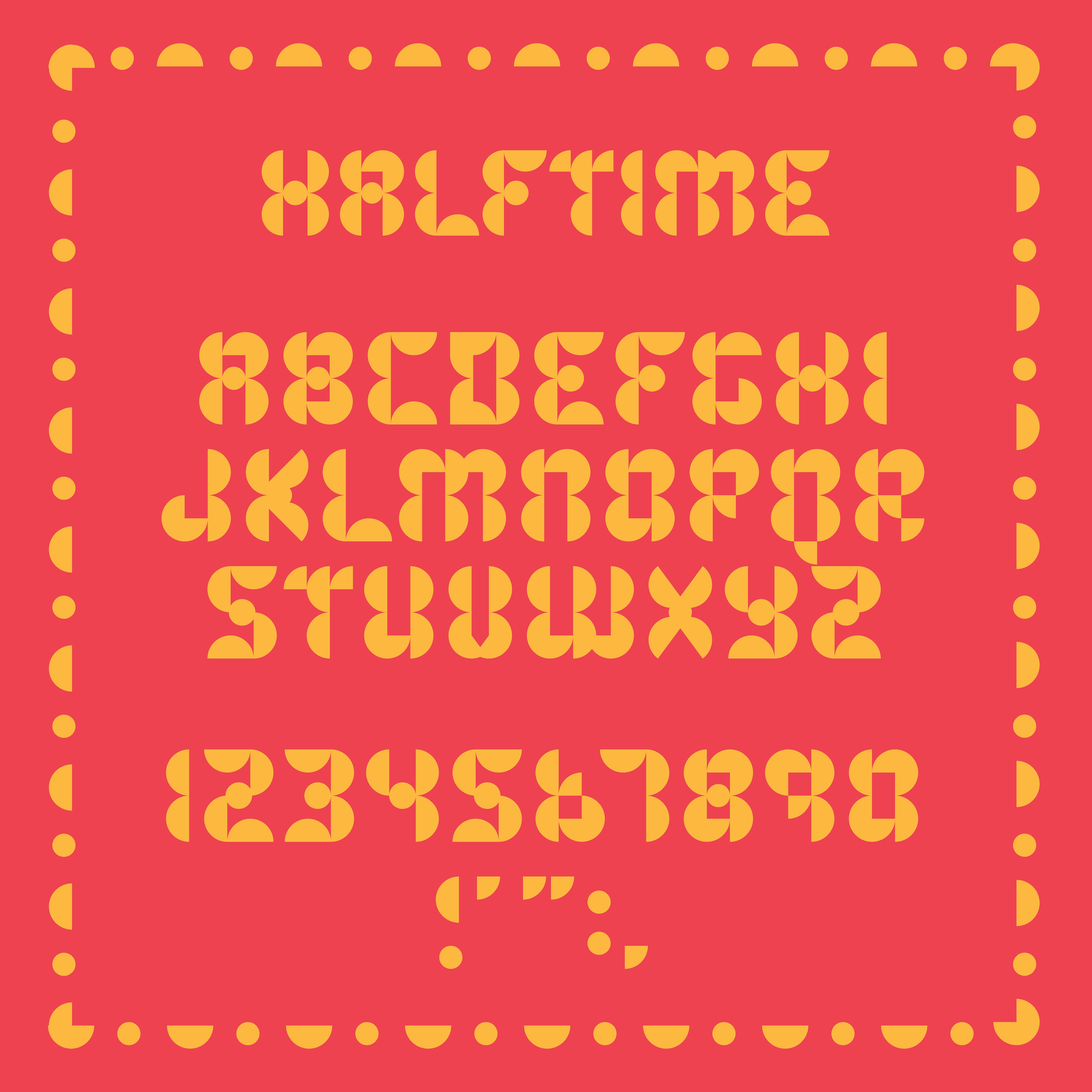 Half Time Lettering Halftime Font – Kern Club