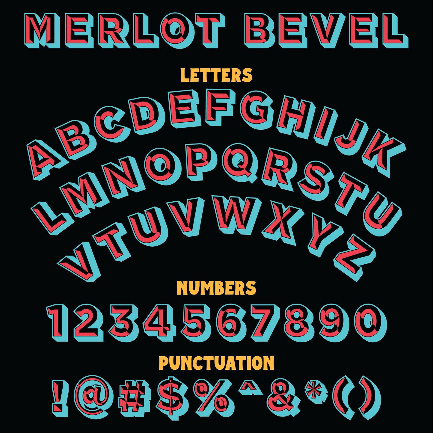 Merlot Bevel Font