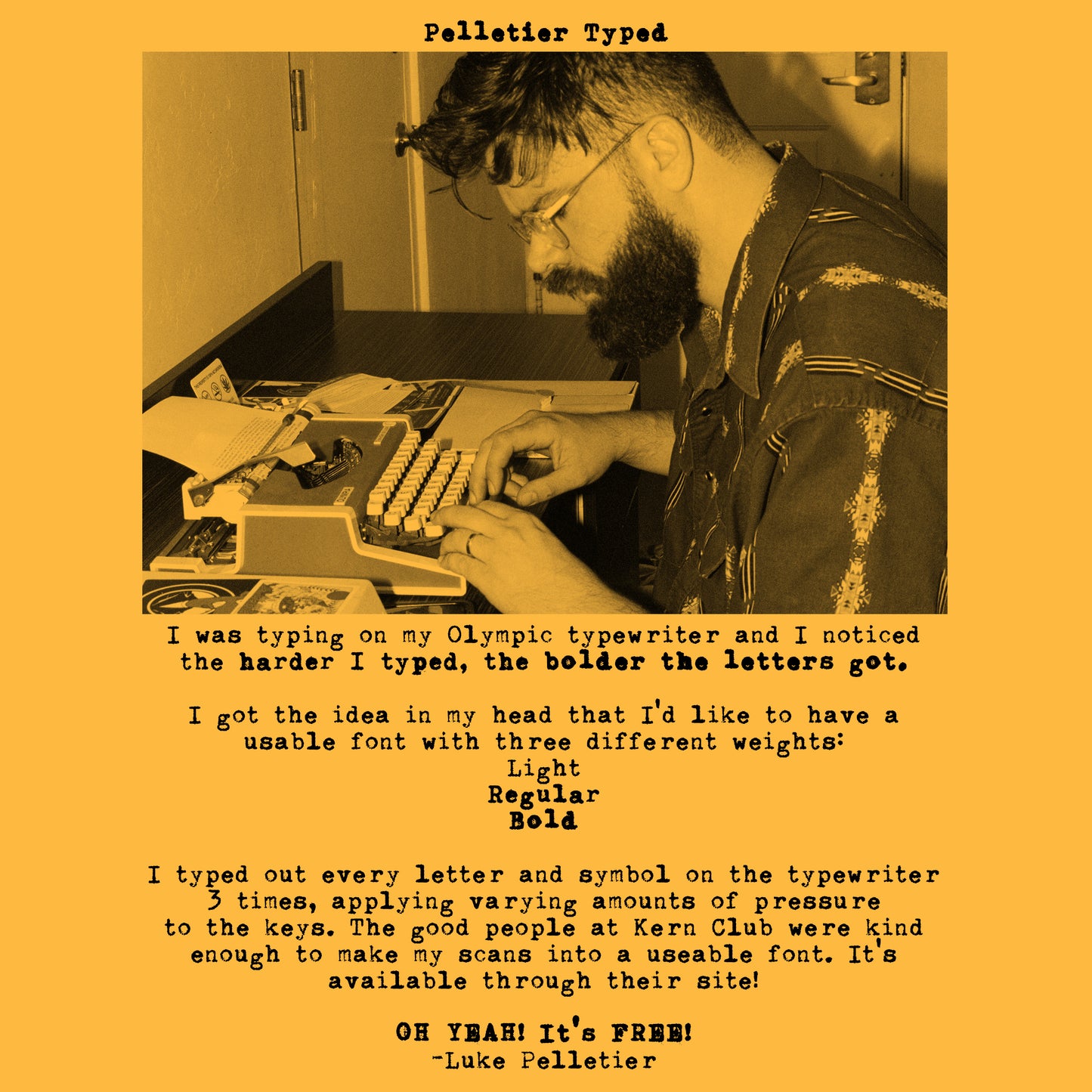 Pelletier Typed Font