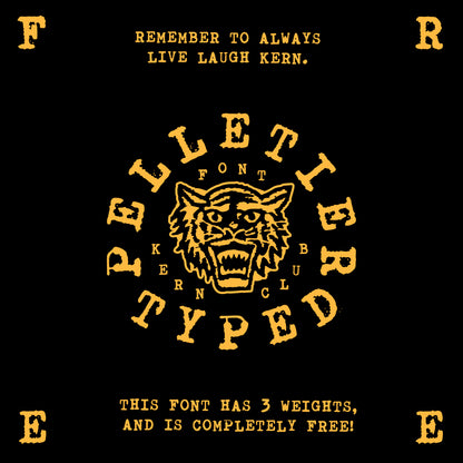Pelletier Typed Font
